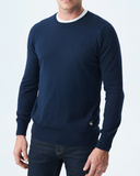 PULL À COL ROND EN COTON BLEU MARINE