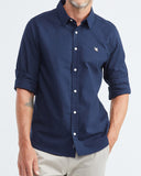 CHEMISE SLIM EN COTON OXFORD BLEU