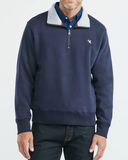 ZIP MOCKNECK SWEATSHIRT IN NAVY