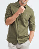 CHEMISE SLIM EN COTON OXFORD VERT