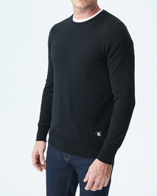 COTTON KNIT CREWNECK SWEATER IN BLACK