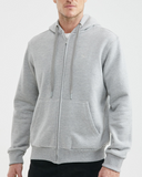 SWEAT À CAPUCHE GRIS ZIPPÉ