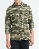 CLASSIC FIT CAMOUFLAGE COTTON SHIRT IN GREEN