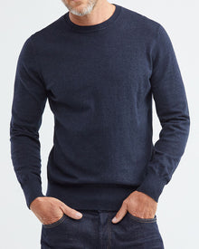 COTTON BASIC SWEATER IN NAVY