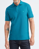 POLO DE ALGODÓN DE CORTE CLÁSICO EN AQUA