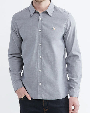 CAMISA OXFORD DE ALGODÓN GRIS