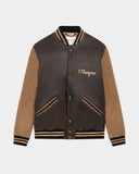 VESTE EN CUIR VARSITY CENTURY 90 EN MARRON