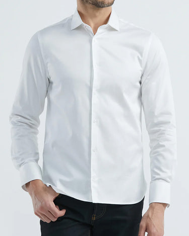 CAMISA DE SARGA DE ALGODÓN BLANCA