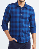 REVERSIBLE CLASSIC PLAID SHIRT IN BLUE