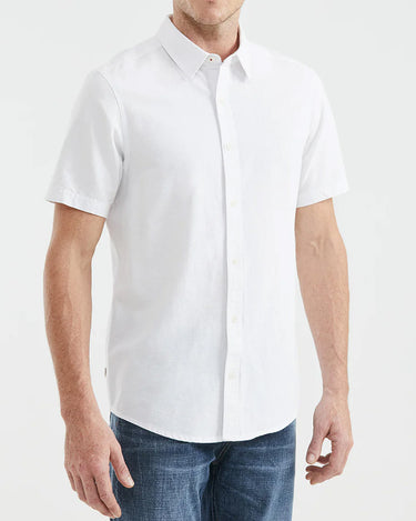 WHITE SHORT-SLEEVE COTTON SHIRT