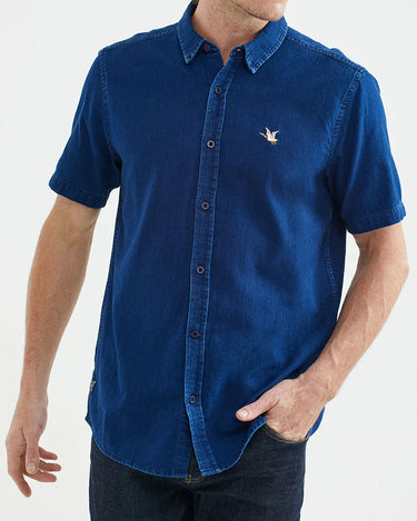 CLASSIC FIT DENIM SHORT-SLEEVE IN NAVY