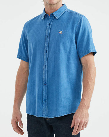 CLASSIC FIT DENIM SHORT-SLEEVE IN BLUE