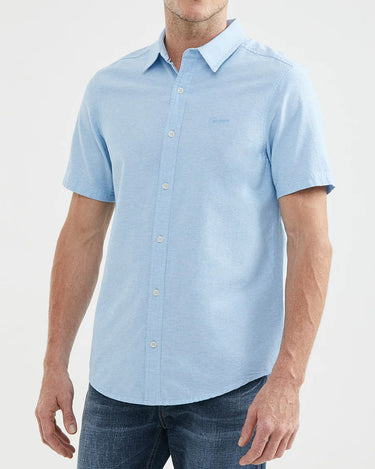 PALE BLUE SHORT-SLEEVE COTTON SHIRT