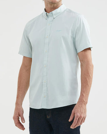 PALE GREEN SHORT-SLEEVE COTTON SHIRT