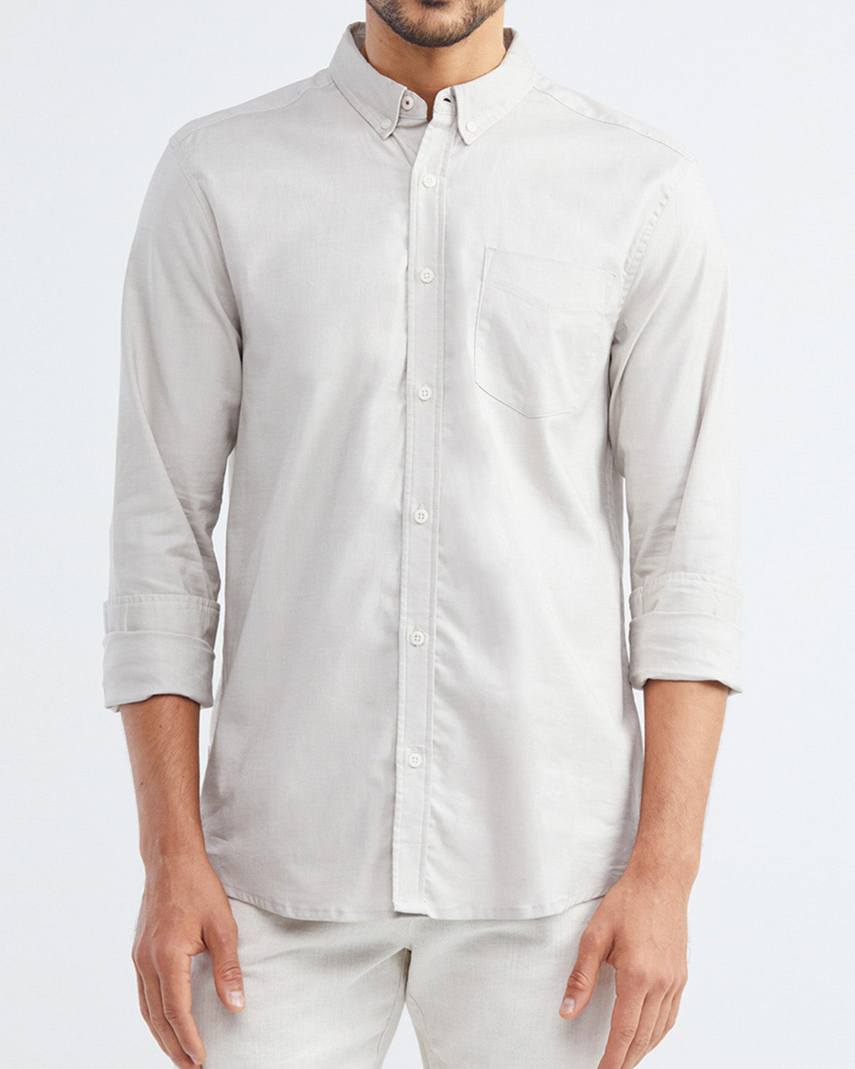 CLASSIC FIT POCKET SHIRT IN GRAY