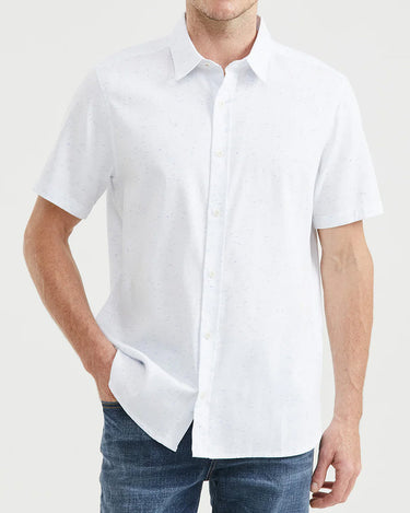 WHITE SHORT-SLEEVE COTTON SHIRT