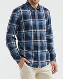 PLAID COTTON SHIRT IN BLUE