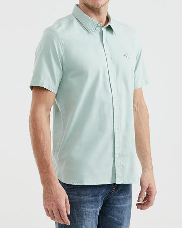 PALE GREEN SHORT-SLEEVE COTTON SHIRT