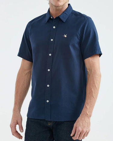 SHORT-SLEEVE COTTON SHIRT IN BLUE