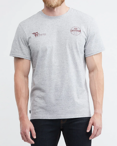 CLASSIC FIT CREW NECK GRAPHIC TEE IN GRAY