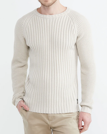 KNIT ROUNDNECK SWEATER IN BEIGE