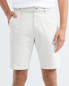 BERMUDA LINEN SHORTS IN ECRU