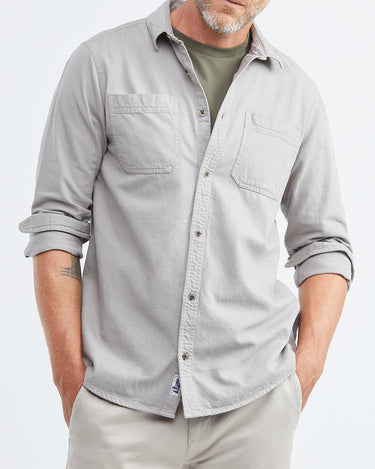 CLASSIC FIT UTILITY POCKET SHIRT IN GRAY