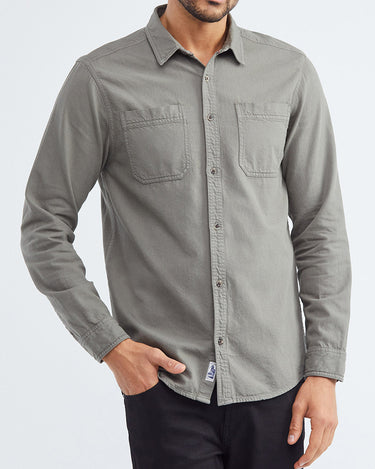 CLASSIC FIT UTILITY POCKET SHIRT IN GREEN