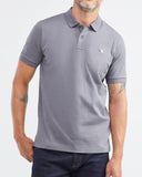 SLIM FIT STRETCH POLO IN GRAY