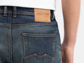 Men's Jeans Straight Fit Boot Cut - Dark Blue Vintage Wash