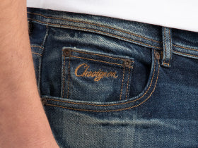Men's Jeans Straight Fit Boot Cut - Dark Blue Vintage Wash