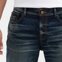Men's Jeans Straight Fit Boot Cut - Dark Blue Vintage Wash