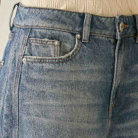 Women's Jeans Barrel Fit Crop - Blue Medium Wash