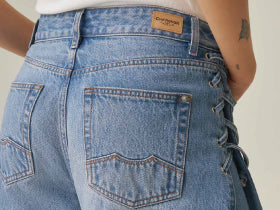 Women's Wide Leg Jeans - Blue