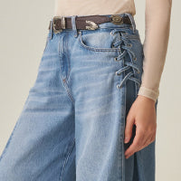 Women's Wide Leg Jeans - Blue