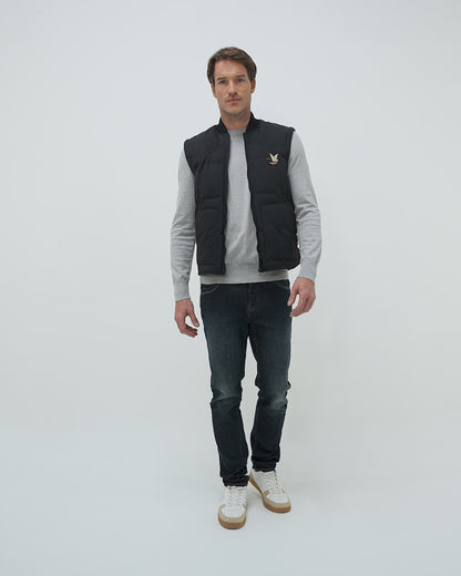 CONVERTIBLE QUILTED TOGS DOWN BOMBER IN BLACK
