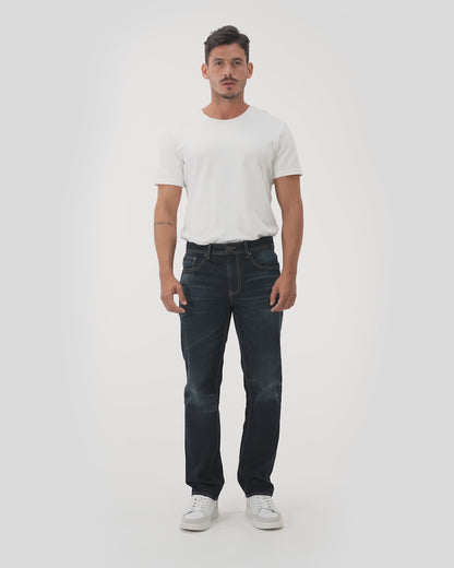 RELAXED FIT HIGH-RISE DARK JEANS IN ULTRA DARK WASH RL008