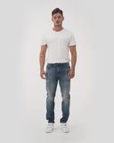 STRAIGHT FIT MID-RISE JEANS IN MEDIUM WASH ST034