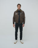 VESTE EN CUIR BOMBER ICON AVIATOR EN MARRON