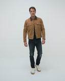 VESTE UTILITAIRE EN CUIR OCRE