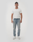 STRAIGHT FIT MID-RISE JEANS IN LIGHT WASH ST033