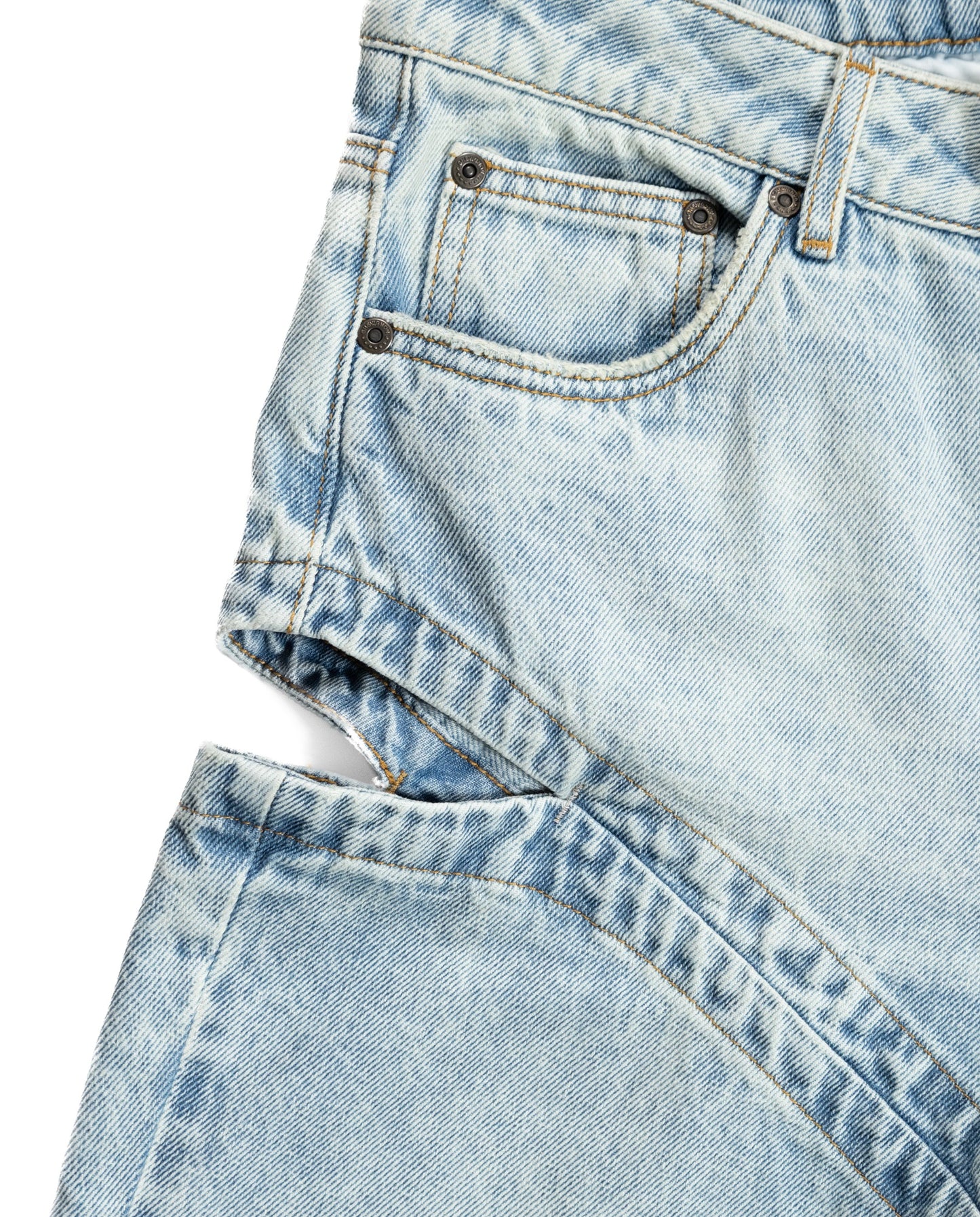 Women's Side Slit Wide Leg Mid Rise Jeans - Blue