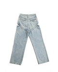 Women's Side Slit Wide Leg Jeans - Blue