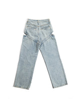 Women's Side Slit Wide Leg Jeans - Blue