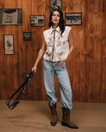 Women's Side Slit Wide Leg Mid Rise Jeans - Blue